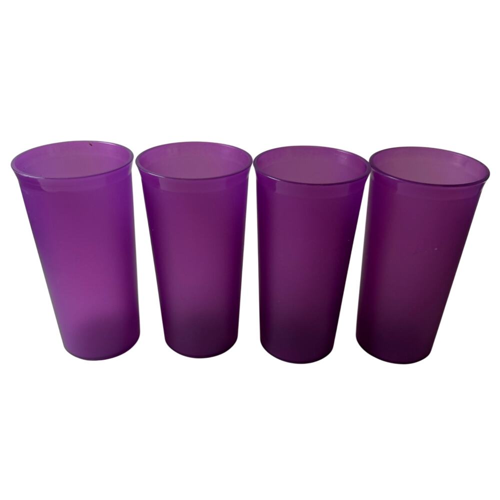 Vintage Tupperware Tumblers Lot of 11 Retro Plastic Cups Pink Purple Orange - Picture 5 of 7